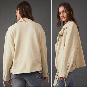 Miss Love Tan Knit Moto Jacket